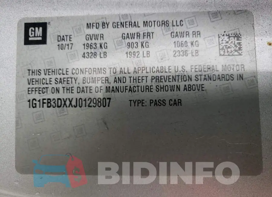 1G1FB3DXXJ0129807 Photo# 12