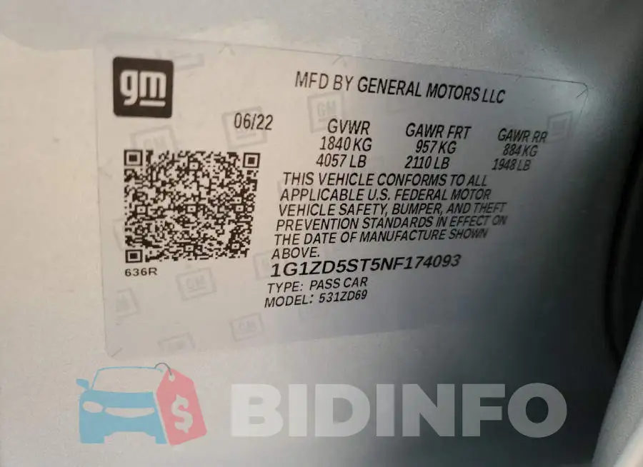 1G1ZD5ST5NF174093 Photo# 13