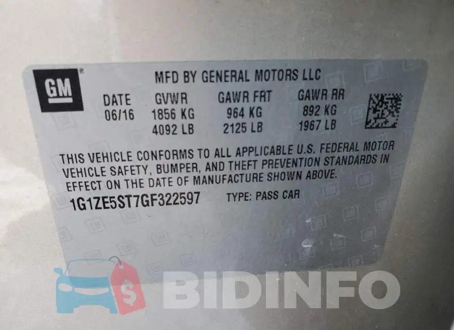 1G1ZE5ST7GF322597 Photo# 12