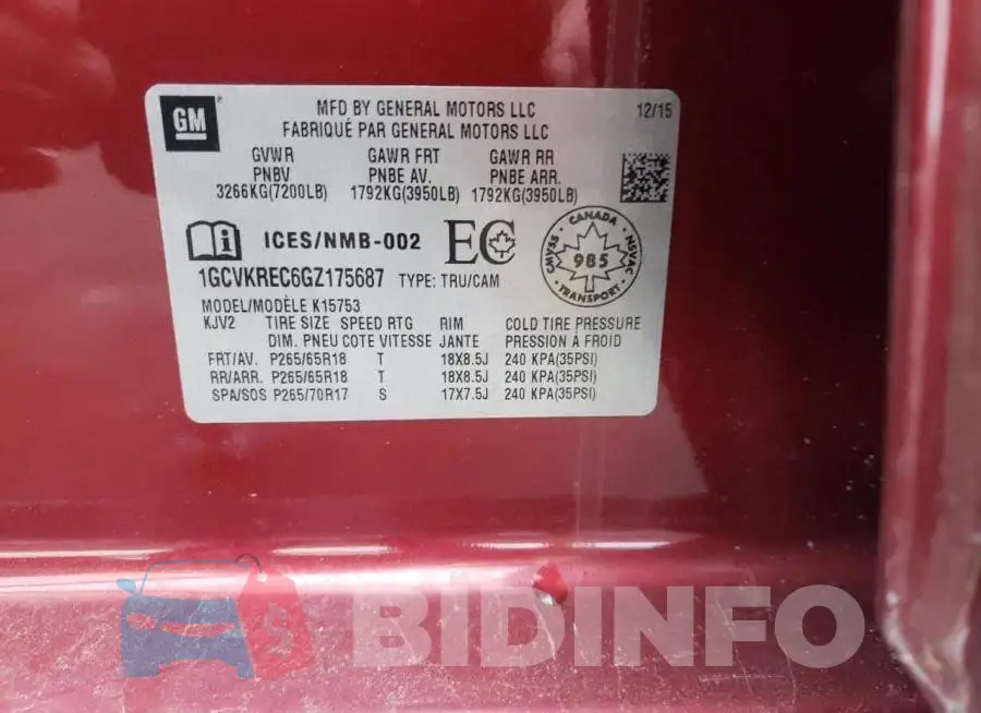 1GCVKREC6GZ175687 Photo# 13