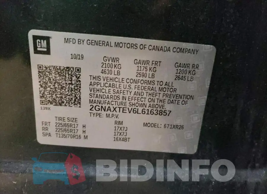 2GNAXTEV6L6163857 Photo# 13