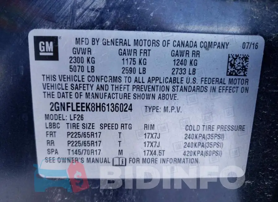 2GNFLEEK8H6136024 Photo# 13