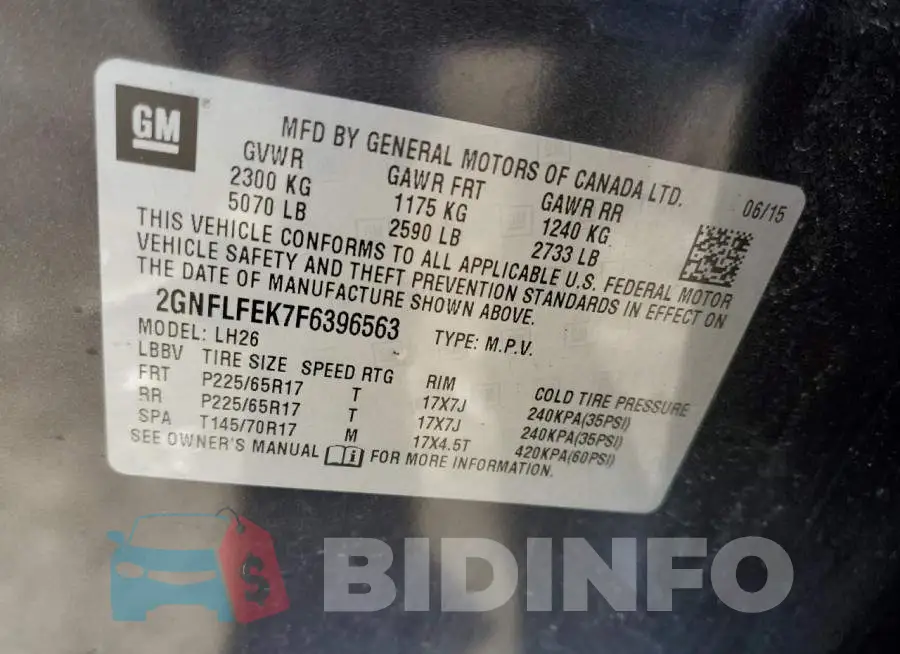 2GNFLFEK7F6396563 Photo# 12