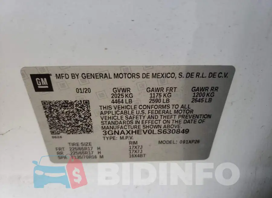 3GNAXHEV0LS630849 Photo# 12