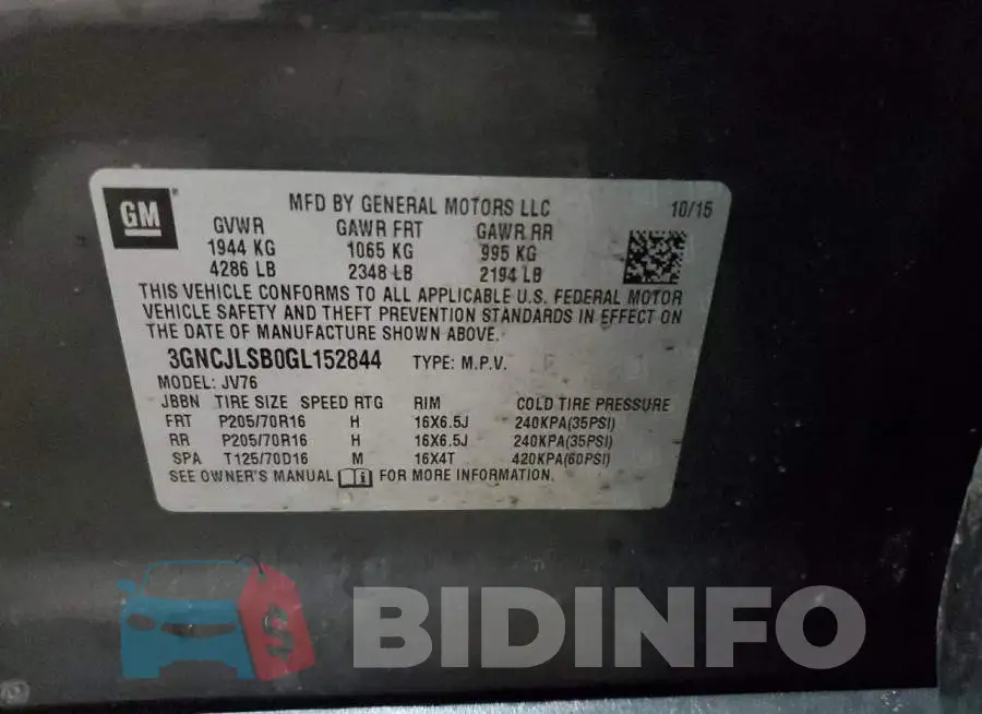 3GNCJLSB0GL152844 Photo# 13