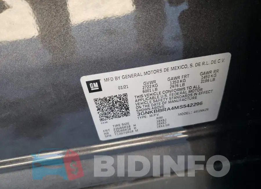 3GNKBBRA4MS542296 Photo# 13