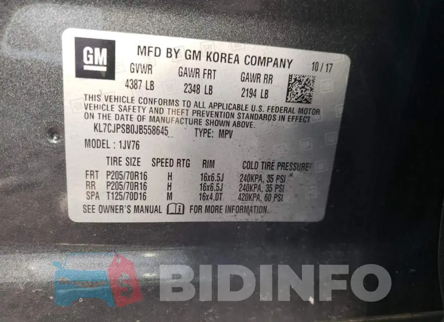 KL7CJPSB0JB558645 Photo# 13