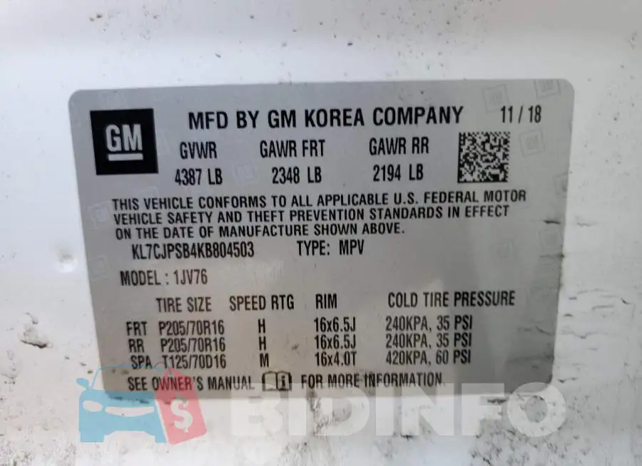 KL7CJPSB4KB804503 Photo# 10