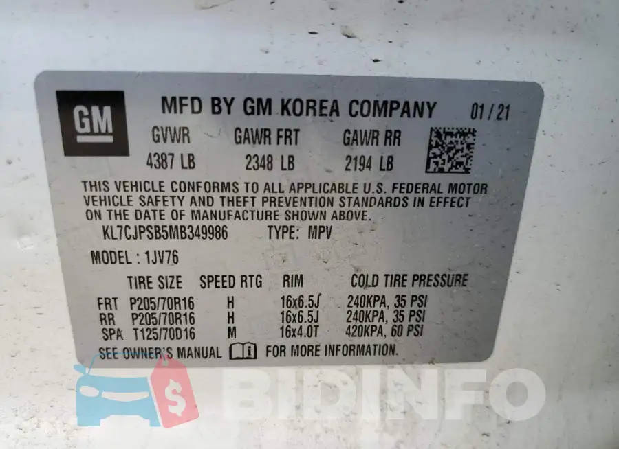 KL7CJPSB5MB349986 Photo# 12
