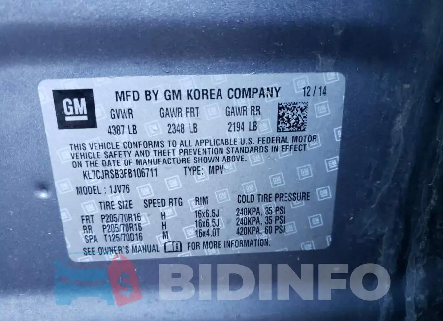 KL7CJRSB3FB106711 Photo# 13