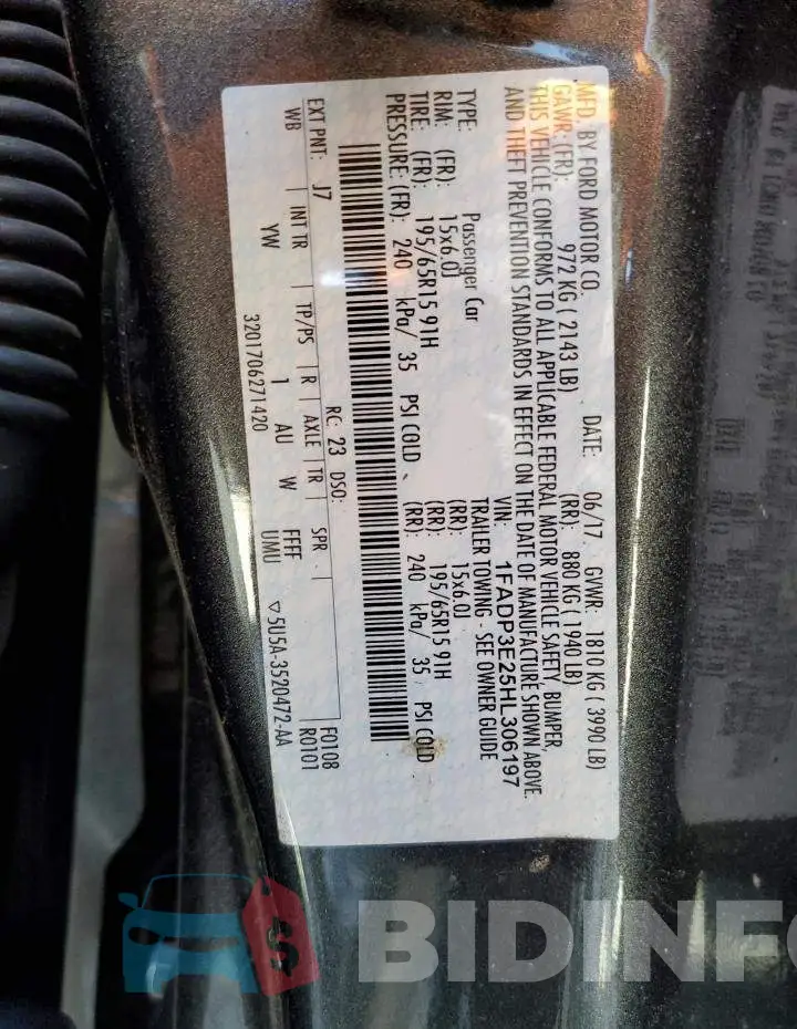 1FADP3E25HL306197 Photo# 12