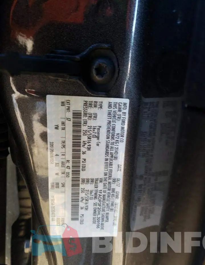 1FADP3F20HL309166 Photo# 12