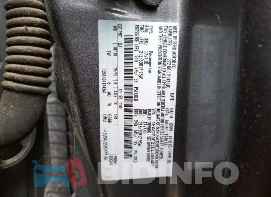 1FADP3F23EL305401 Photo# 10