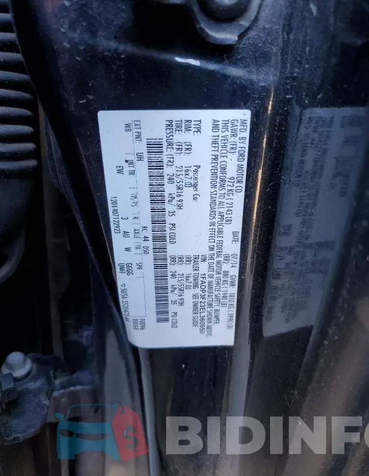 1FADP3F23EL360950 Photo# 12