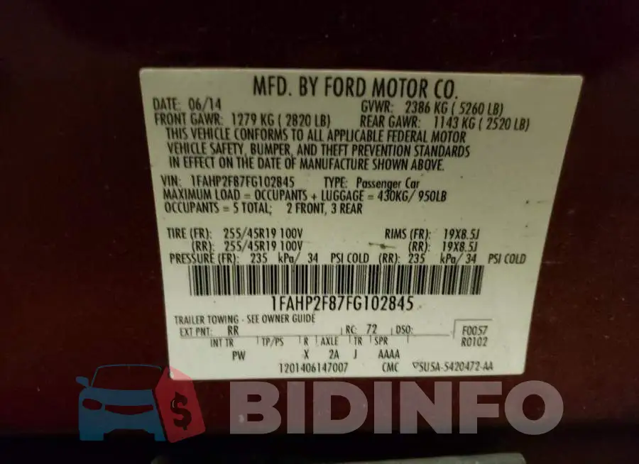 1FAHP2F87FG102845 Photo# 12