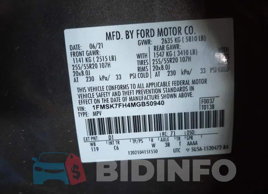 1FMSK7FH4MGB50940 Photo# 12