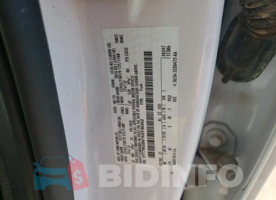 1FT7W2B67KEF96062 Photo# 12