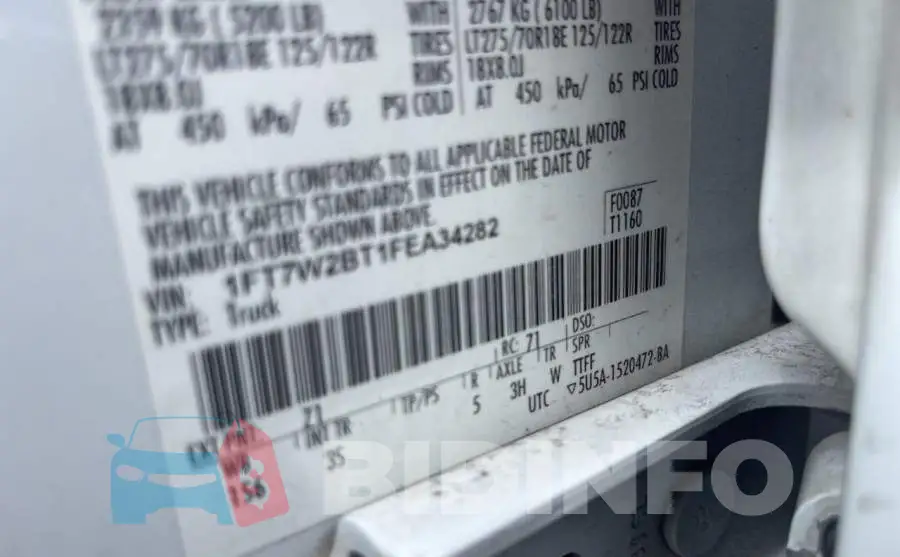 1FT7W2BT1FEA34282 Photo# 10