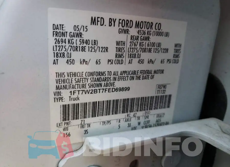 1FT7W2BT7FED69899 Photo# 12