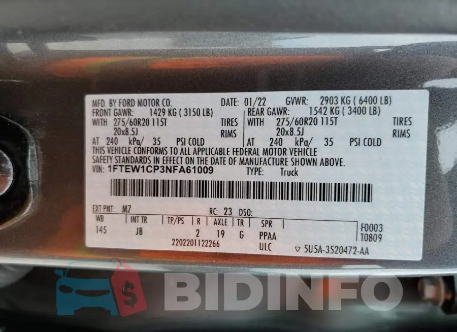 1FTEW1CP3NFA61009 Photo# 12