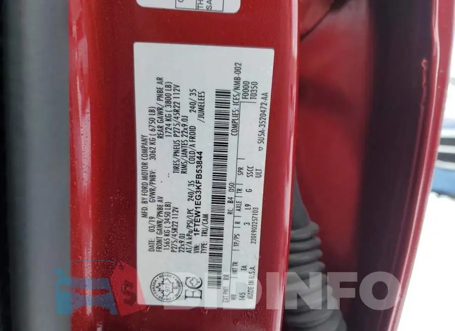 1FTEW1EG3KFB53844 Photo# 12