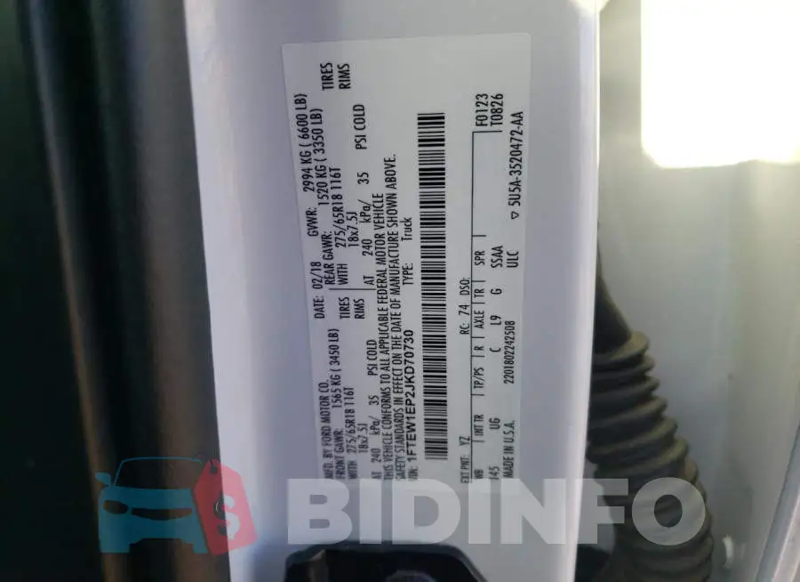 1FTEW1EP2JKD70730 Photo# 12