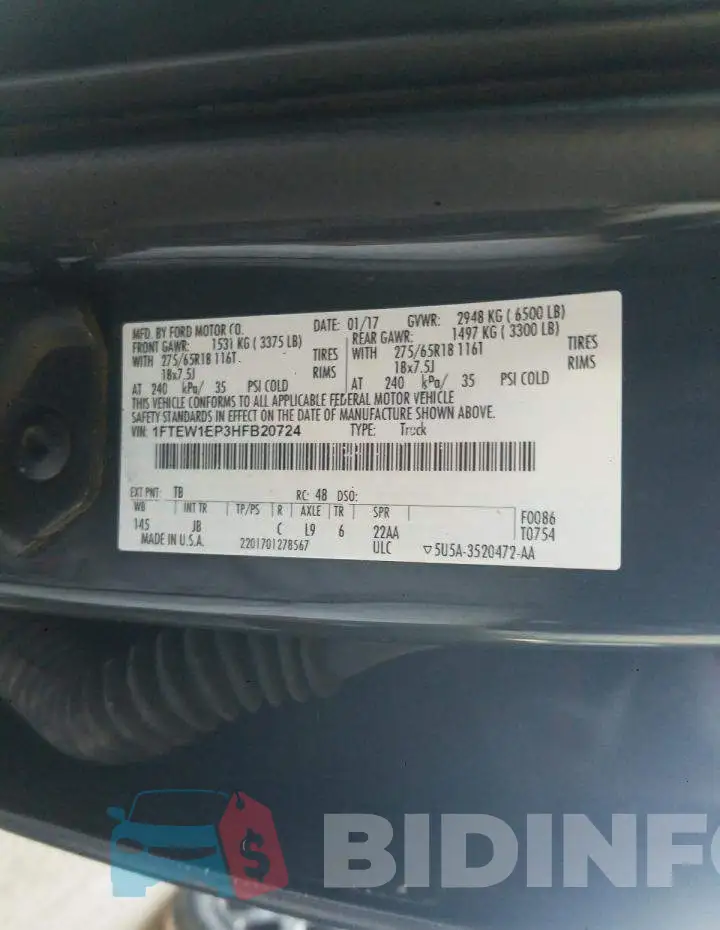 1FTEW1EP3HFB20724 Photo# 12