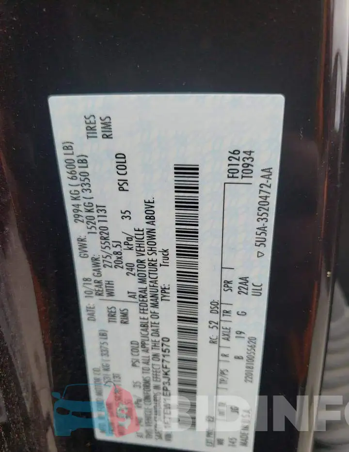 1FTEW1EP3JKF71570 Photo# 12