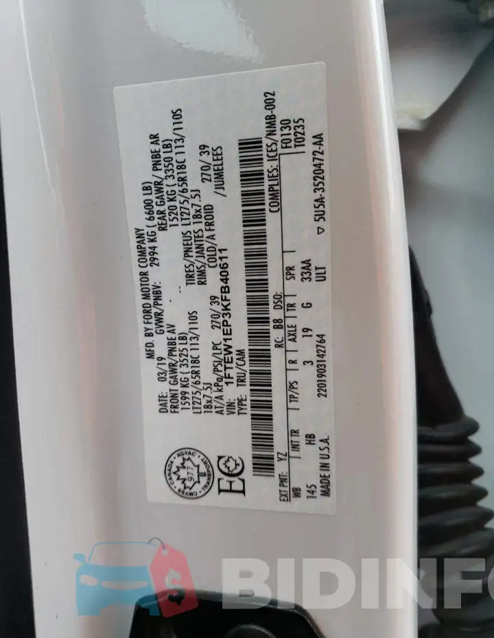 1FTEW1EP3KFB40611 Photo# 12