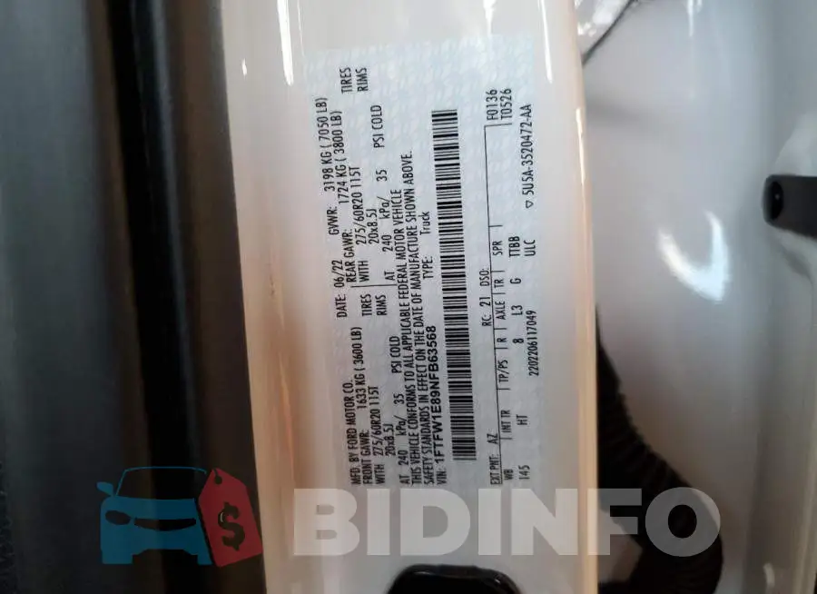 1FTFW1E89NFB63568 Photo# 13