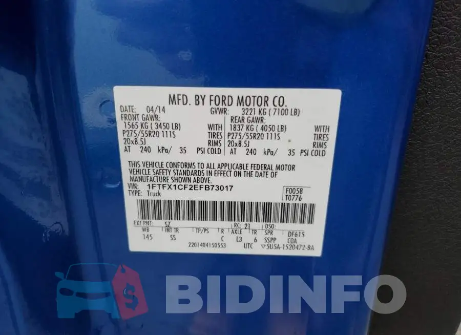 1FTFX1CF2EFB73017 Photo# 13