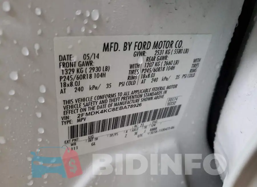 2FMDK4KC8EBA78926 Photo# 13