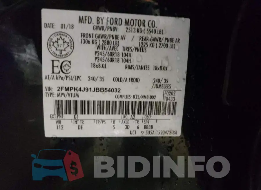 2FMPK4J91JBB54032 Photo# 14