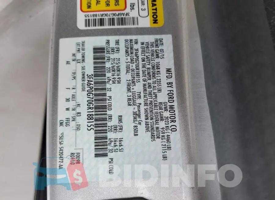 3FA6P0G70GR188155 Photo# 12