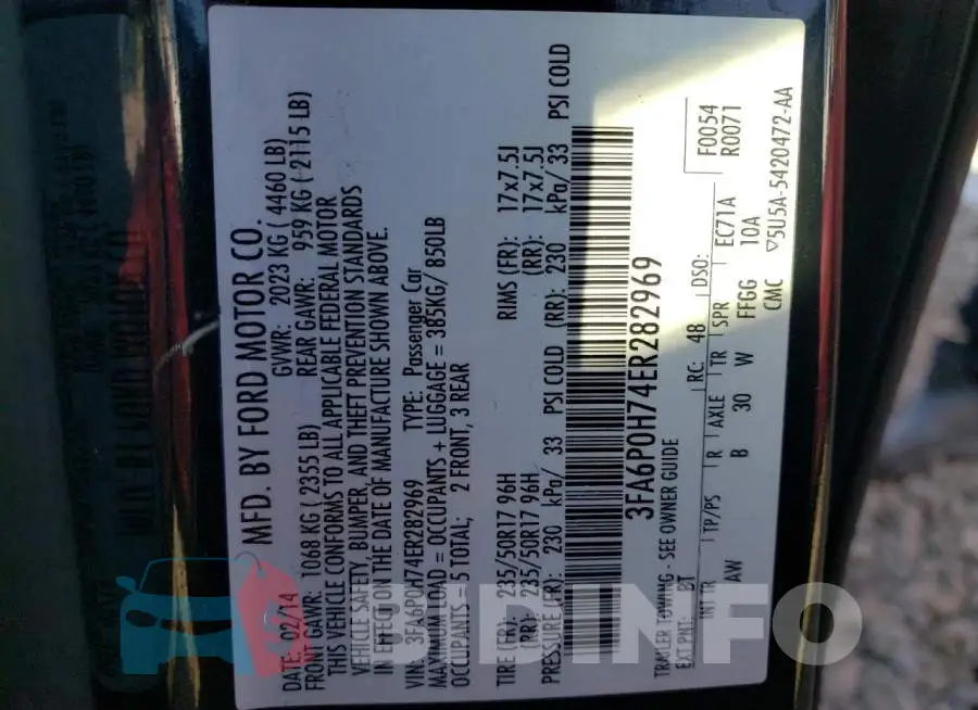3FA6P0H74ER282969 Photo# 13