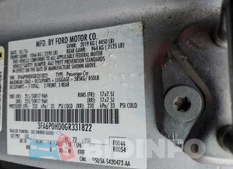 3FA6P0HD0GR331822 Photo# 12