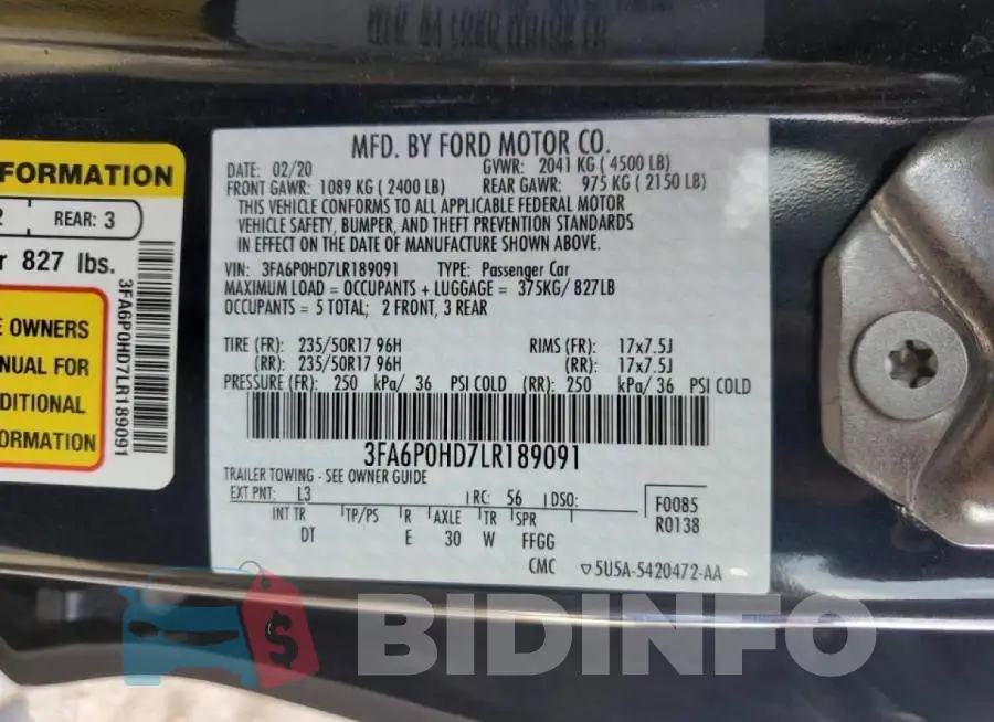 3FA6P0HD7LR189091 Photo# 12