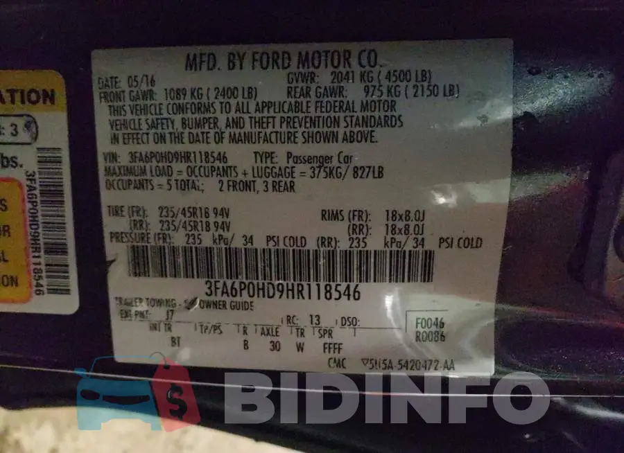 3FA6P0HD9HR118546 Photo# 12