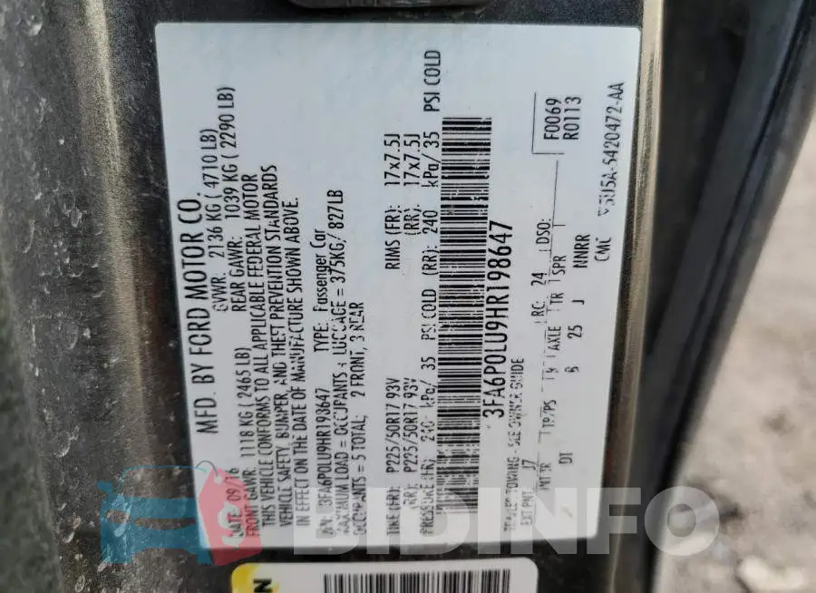 3FA6P0LU9HR198647 Photo# 12