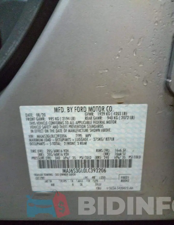 MAJ6S3GL0LC393206 Photo# 13