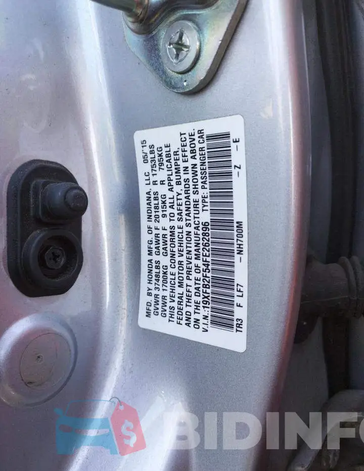19XFB2F54FE262896 Photo# 12