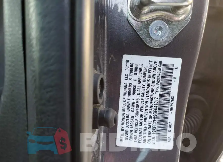 19XFC2F59GE041017 Photo# 12
