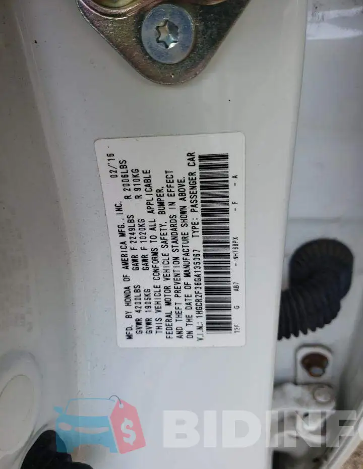 1HGCR2F36GA135067 Photo# 12