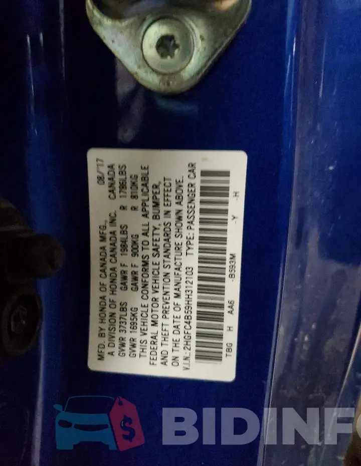 2HGFC4B59HH312103 Photo# 12