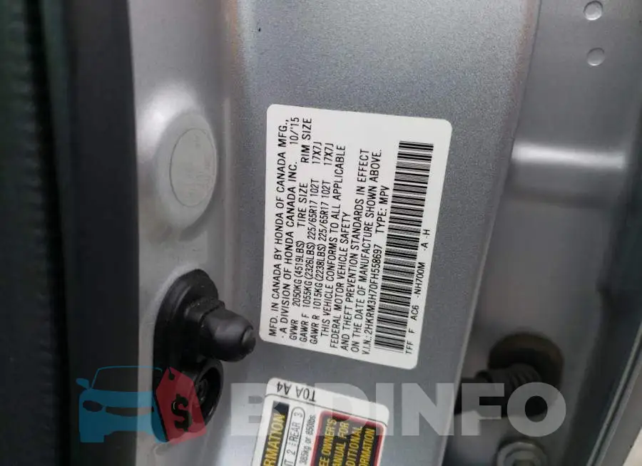 2HKRM3H70FH558697 Photo# 13