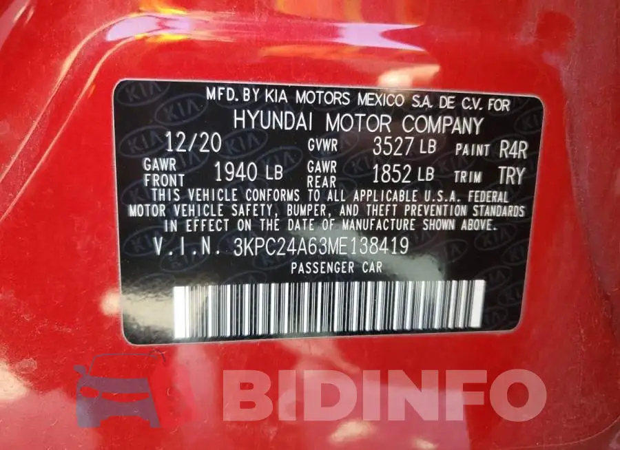 3KPC24A63ME138419 Photo# 12