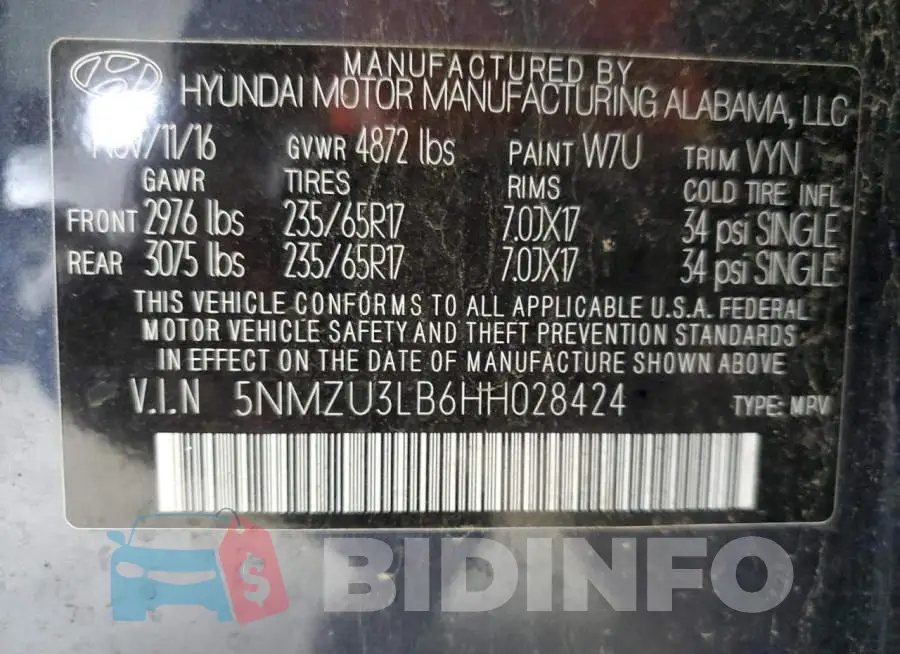 5NMZU3LB6HH028424 Photo# 13