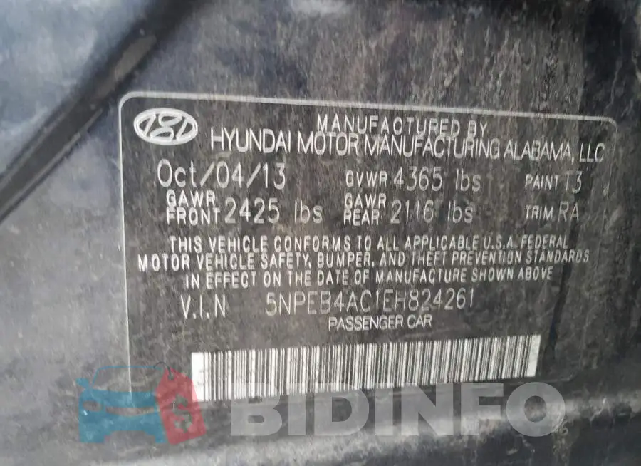 5NPEB4AC1EH824261 Photo# 12