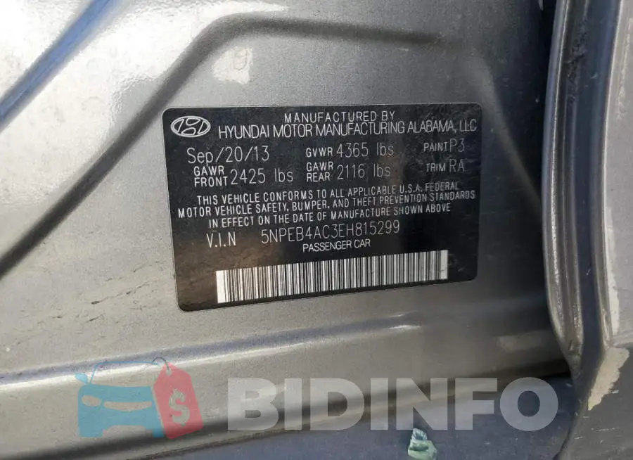 5NPEB4AC3EH815299 Photo# 12