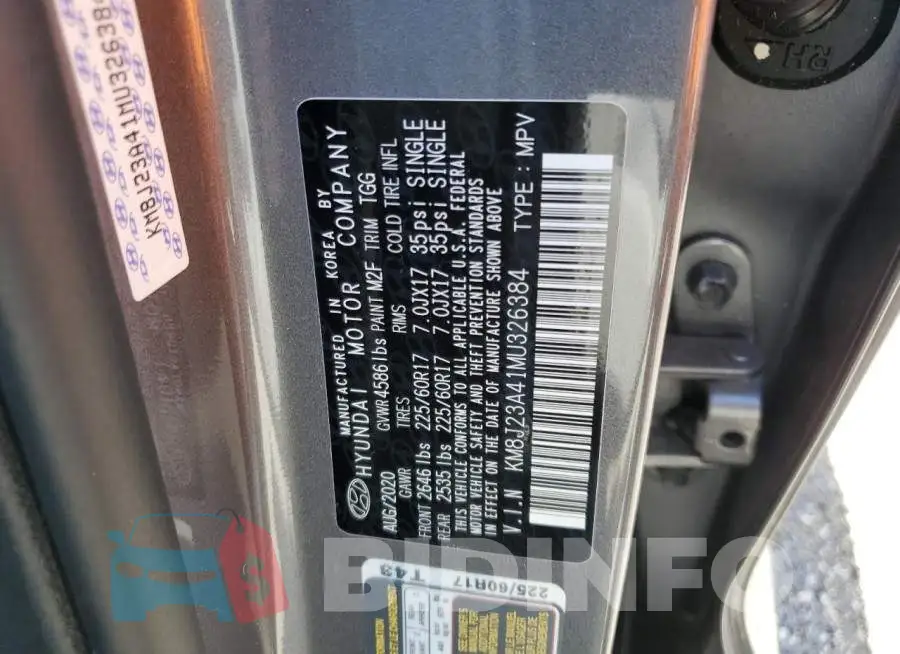 KM8J23A41MU326384 Photo# 10